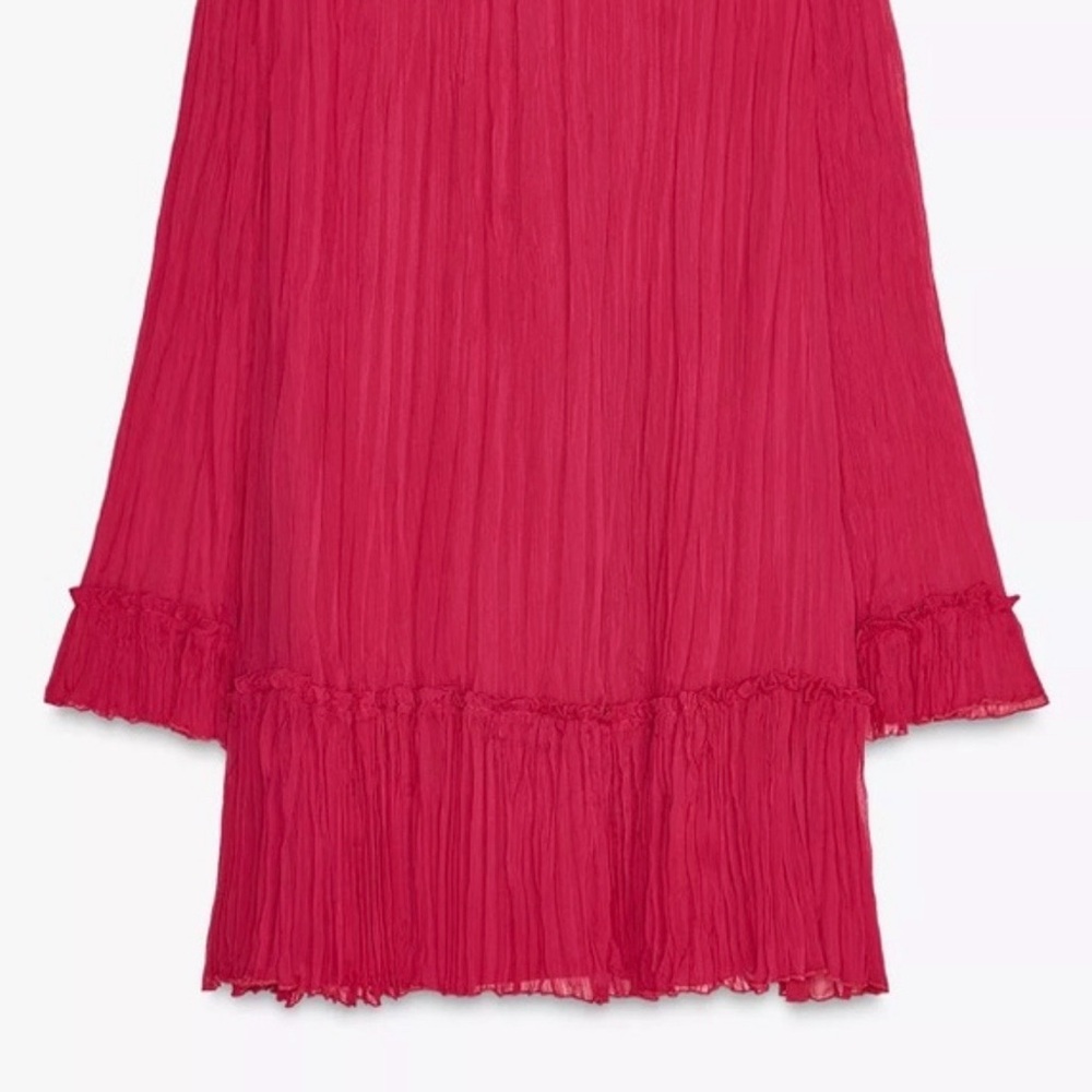 Chic Red Ruffled Dress - Picture 5 of 8